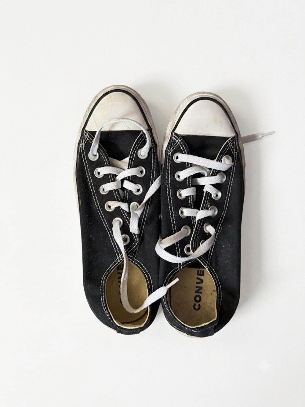 Converse Women’s Black Low-Top Sneakers with White Accents